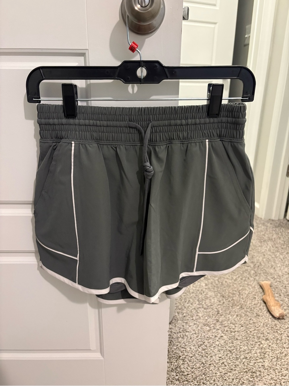 YPB Abercrombie Gray Running Shorts Built In Biker Shorts